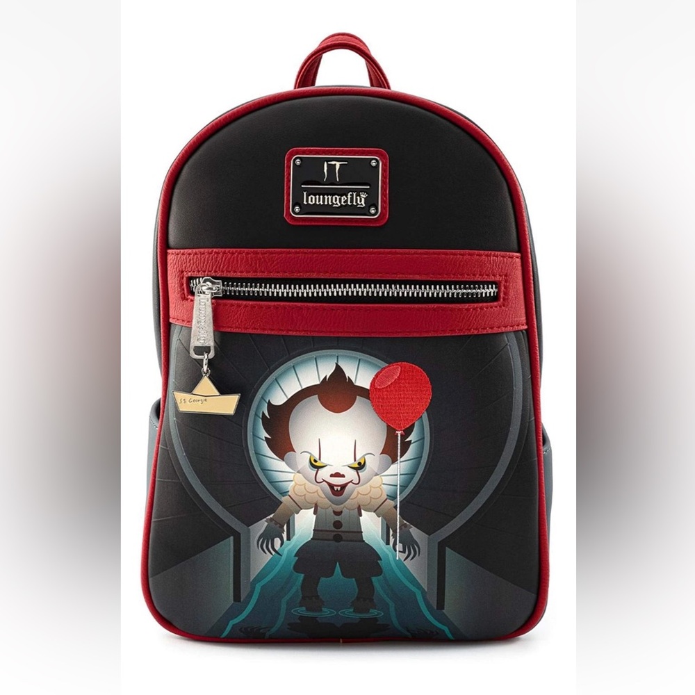 NEW Loungefly King’s IT Sewer You'll Float Too Chibi PENNYWISE Clown Backpack - Picture 3 of 9